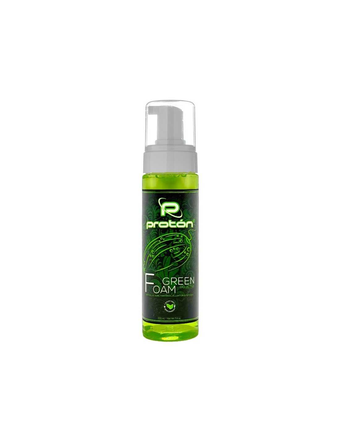 Foamer Protón con Pantenol, Alantoina y Aloe Vera - Espuma Limpiadora tatuaje - 220ml / 7.4 Oz. - Color : Verde